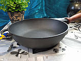 Сковорода чавунна (сотейник) з дерев'яною ручкою, d=200 мм, h=54 мм, фото 5