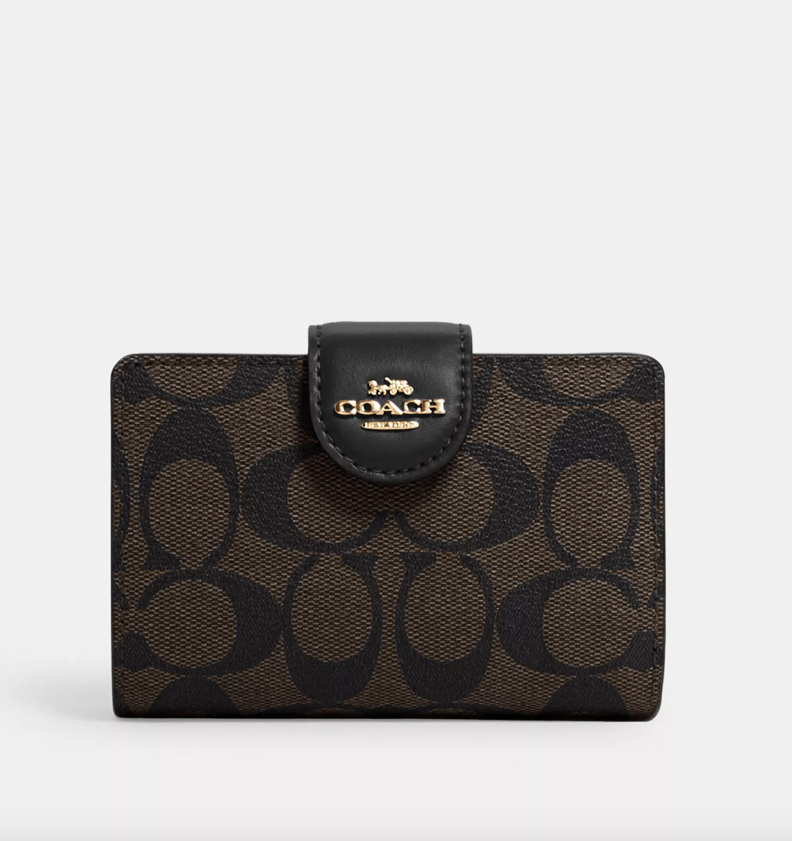 Гаманець жіночий Coach Medium Corner Zip Signature Wallet Коричневий.  (369)