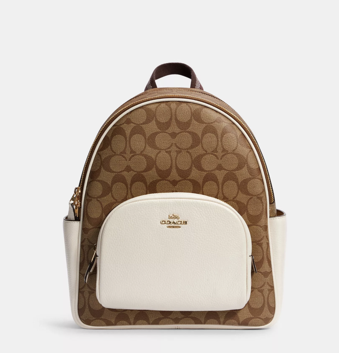 Рюкзак жіночий Coach Court Backpack In Signature Canvas коричневий.  (374)