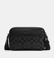 Сумка чоловіча шкіряна Coach Graham Crossbody Чорний.  (R389)