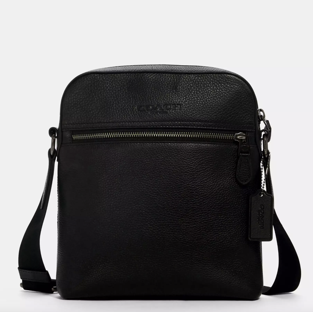Сумка чоловіча шкіряна Coach Houston Black.  (390)