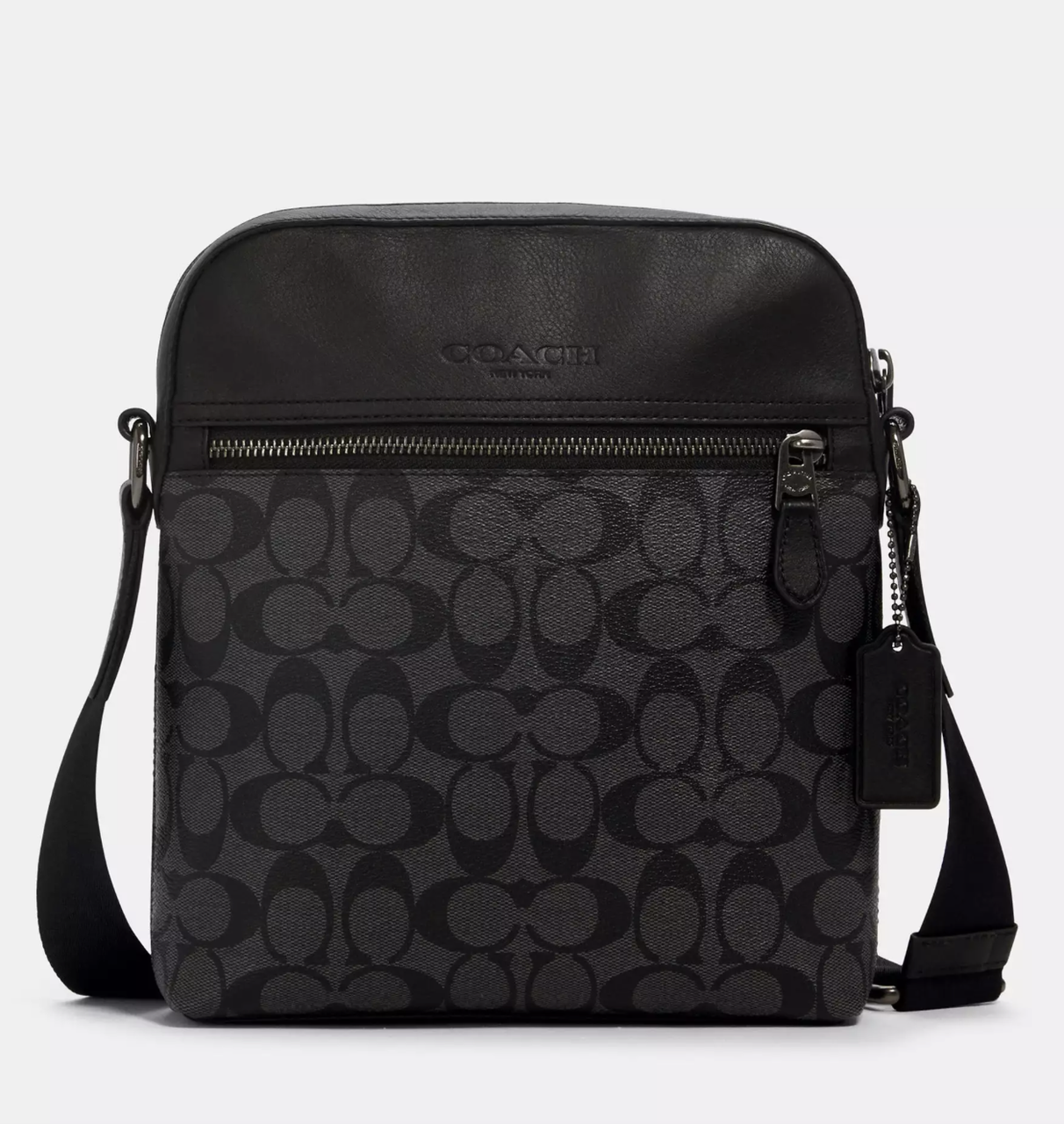 Сумка чоловіча шкіряна Coach Houston Flight Bag In Signature Canvas.  (391)