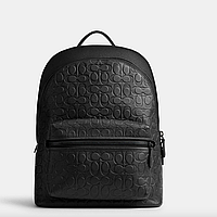 Рюкзак чоловічий шкіряний Coach Charter Backpack In Signature Leather Чорний.  (398)