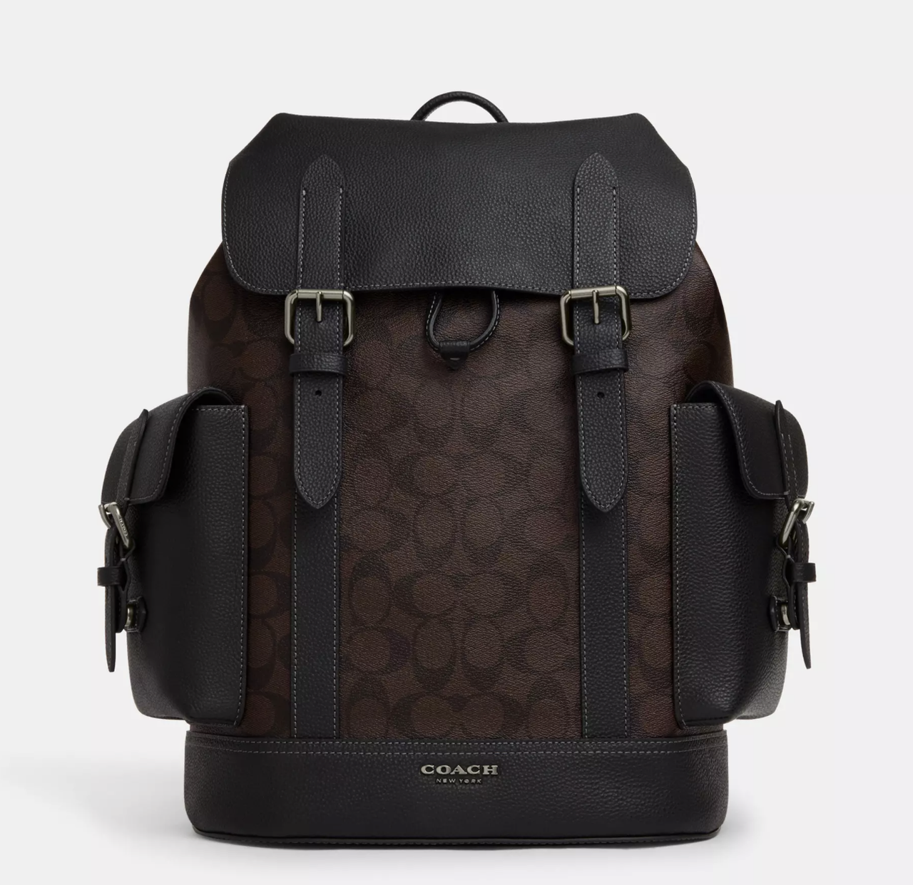 Чоловічий шкіряний рюкзак Coach Hudson Backpack In Signature Canvas  (401)