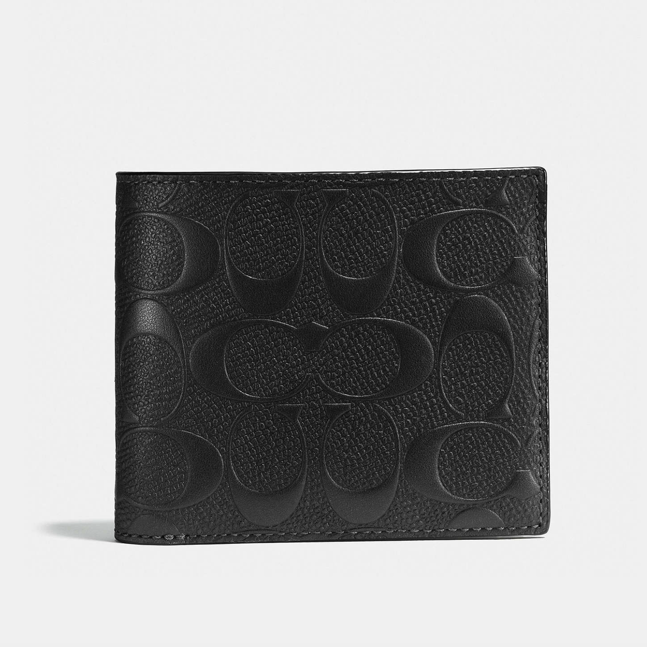Гаманець чоловічий шкіряний Coach In Signature Leather Чорний. (0488)