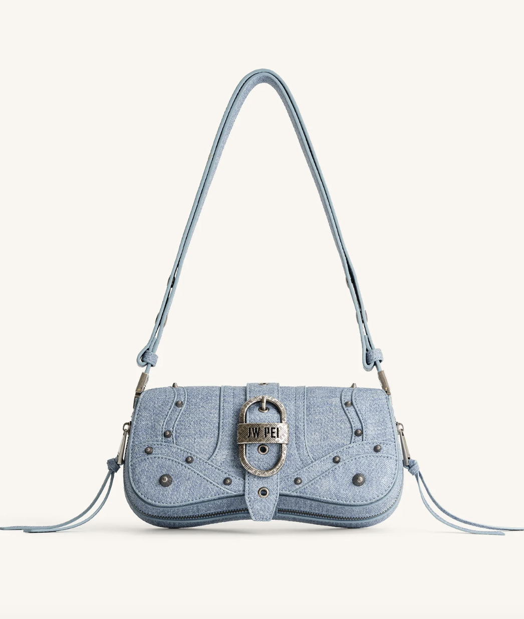 Жіноча сумка JW PEI JOY CRUSHED SHOULDER BAG - DENIM. (0131)