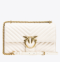 Жіноча Сумка Pinko Love One Classic Біла Натуральна Шкіра. (0324)