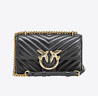 Жіноча Сумка Pinko Love Mini Чорна Натуральна Шкіра. (0326)