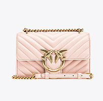 Жіноча Сумка Pinko Love Mini рожева Натуральна Шкіра. (0327)