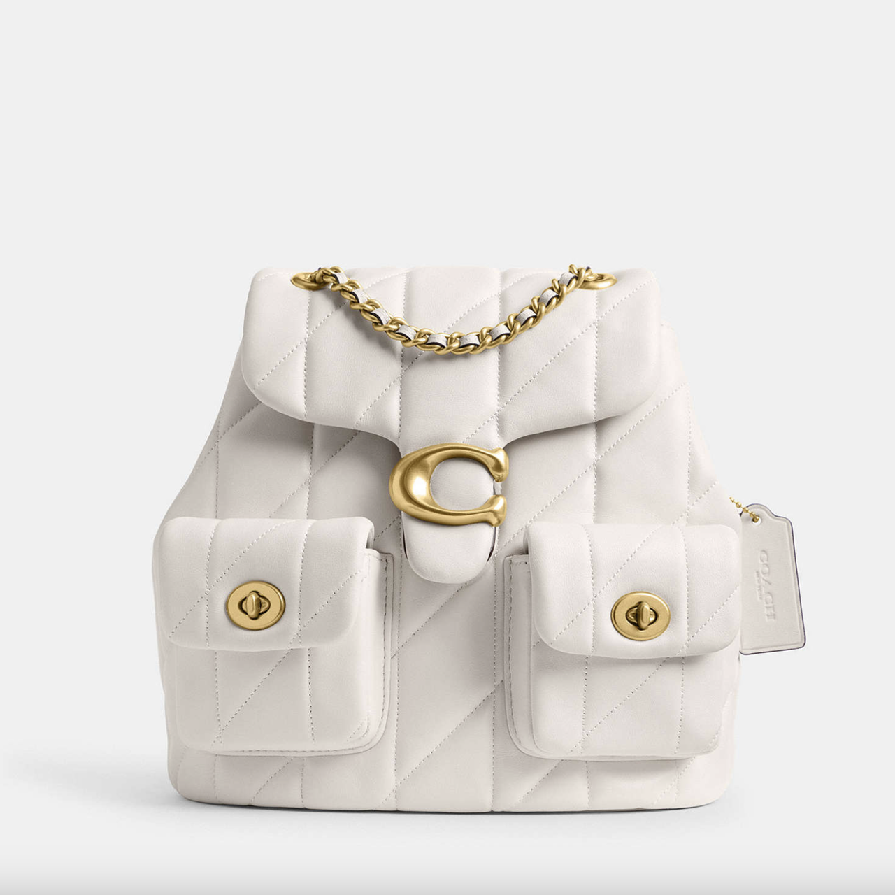 Рюкзак шкіряний Coach Tabby Backpack белый. (0351)