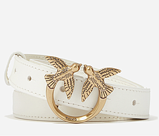 Ремінь з натуральної шкіри Pinko LOVE BERRY H2 BELT 95см білий. (0909)