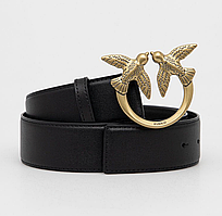 Шкіряний ремінь Pinko чорний.  (0908)