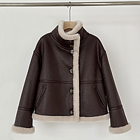 Жіноча шкіряна дублянка з овечого хутра Urban. (035)