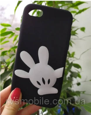 Силіконовий чохол для iPhone SE 2022/2020/8/7 - 3D Долонька, Чорний