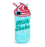 Силіконовий чохол для iPhone SE 2022/2020/8/7 - Milk Shake (Коктейль), Блакитний, фото 3