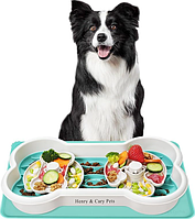 Миска для годування собак у вигляді кісточки та з силіконовим килимком