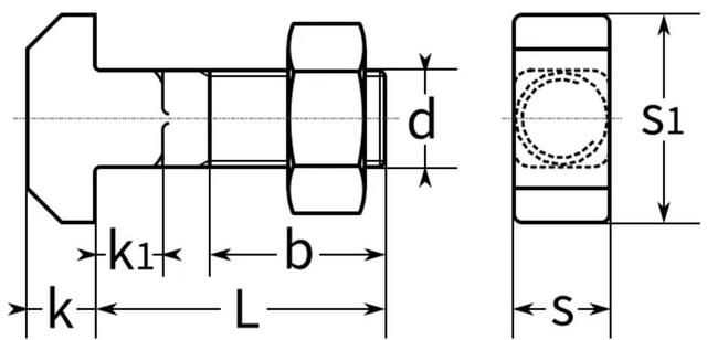 DIN 186 схема болта