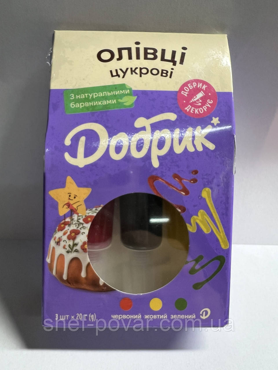 Олівці цукрові ТМ "Ведмедик "3 шт.