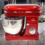 Кухонний комбайн Crownberg 5в1 на 5 л з 3 насадками 2200 Вт Планетарний тістоміс з функцією "Pulse", фото 2