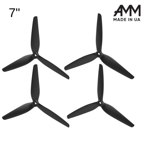 Пропелер 7"х3,5х3 АММ для FPV поліамід армований скловолокном 4 шт (2-CW, 2-CCW), фото 1
