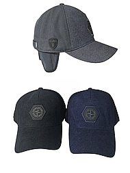 Чоловіча кашемірова бейсболка на флісі з вушками