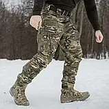 Штани водовідштовхувальні 13 кишень зимові тактичні на флісі (GRIFON) Apex мультикам, фото 5