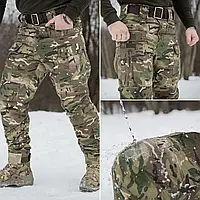 Штани водовідштовхувальні 13 кишень зимові тактичні на флісі (GRIFON) Apex мультикам