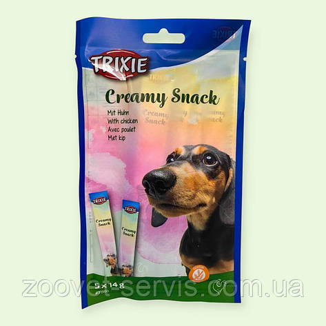 Ласощі натуральні для собак Trixie Creamy Snacks стіки з куркою, 5 × 14 г (TX-31900), фото 1