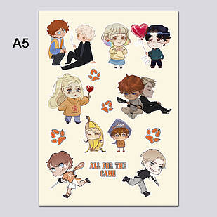 Стікери А5 The Foxhole Court (All for the Game) | Все заради Гри без порізки 02