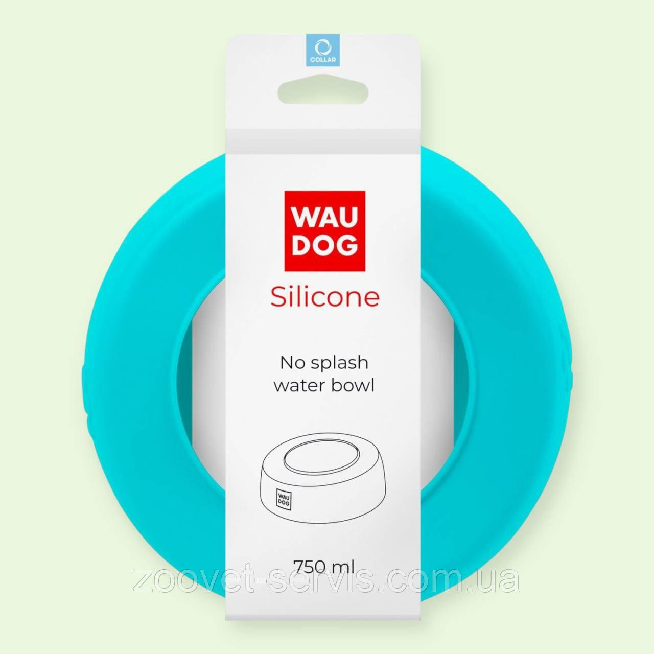 Миска-непроливайка для домашніх тварин, собак та котів, WAUDOG Silicone блакитна, 750 мл 50782