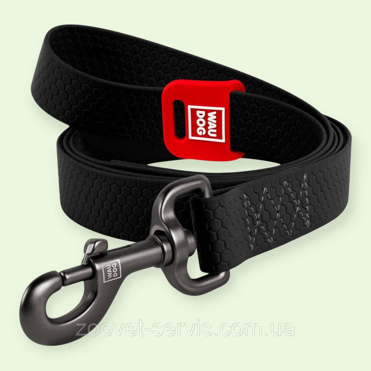 Повідець для собак водостійкий WAUDOG Waterproof, чорний L-XXL ширина 25 мм, довжина 122 см (27231), фото 1