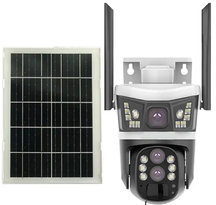 IP-камера P10 4G 2.0 Мп із віддаленим доступом вулична із сонячною панеллю (v380), фото 1