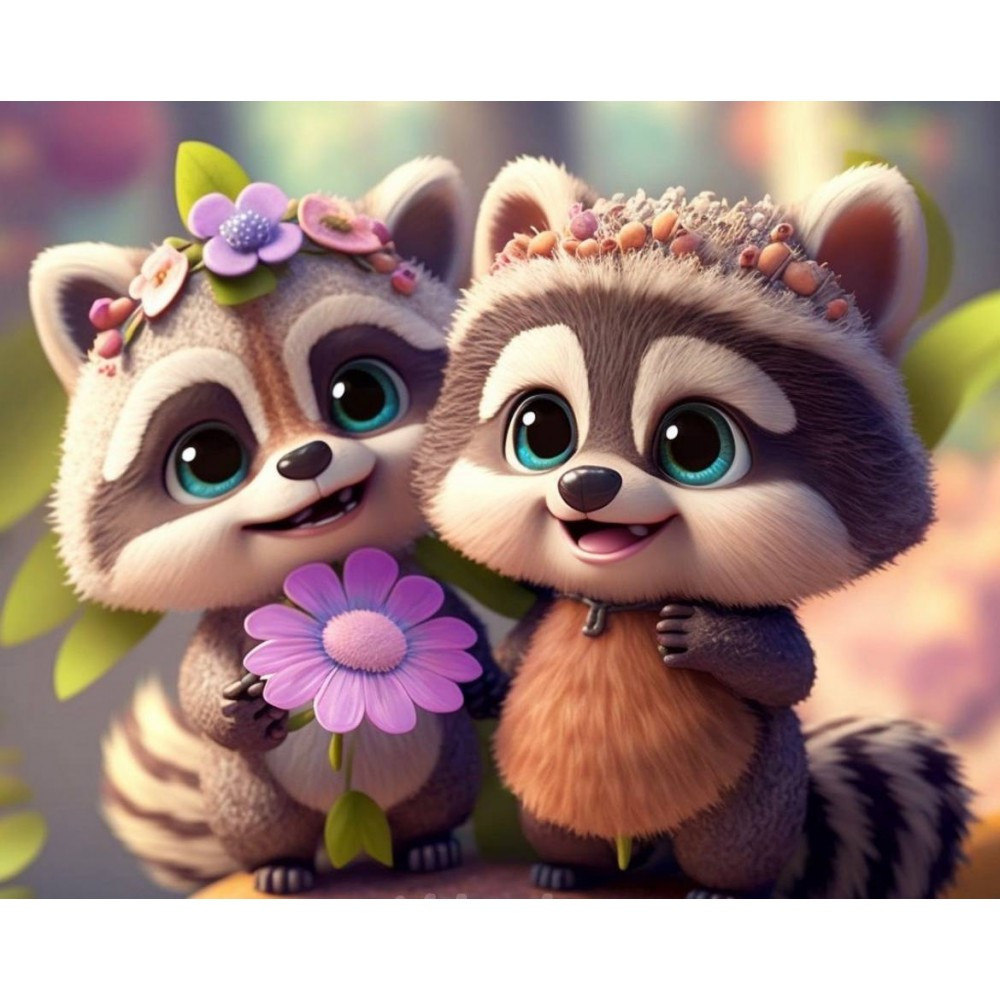 Алмазна мозаїка Друзі єноти 20x20 см Dreamtoys (S10043), фото 1