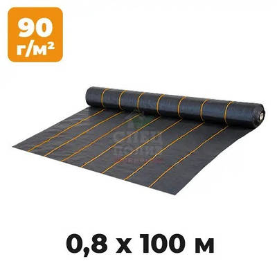 Агротканина проти бур'янів 90 г/м², 0,8х100 м, чорна, (агротекстиль) Bradas