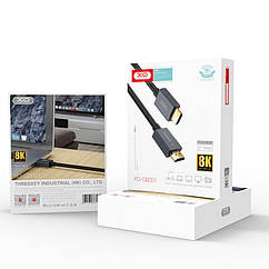 HDMI-кабель XO (GB001) 5M HDMI to HDMI 8K алюмінієвий корпус чорний