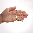 Тонка позолочена срібна цепочка з хрестиком. Срібний хрестик з ланцюжком бісмарк позолота 585. 50 см, фото 2