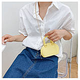 Жіноча маленька сумка 10447 крос-боді на ланцюжку жовта, фото 6