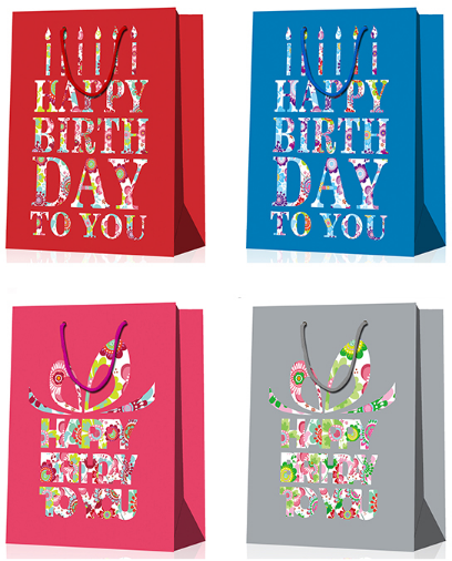 Пакет подарунковий папер. "Happy Birthday" 18х23х10см,96-32M №/461446/Leader/(12)