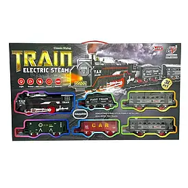 Іграшкова залізниця (31 елемент, звук, підсвічування, парогенератор, 5 вагонів) JHX 6338