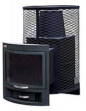 Дров'яна піч для лазні та сауни Kalvis PR-5-1 з виносною топкою з панорамним склом, фото 3