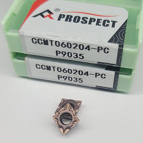 CCMT060204 PC P9035 (сталь+нерж+чавун) Твердосплавна пластина для токарного різця, фото 1