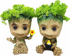 Комплект горщиків Грут Groot зі стабілізованим мохом G8 +G9