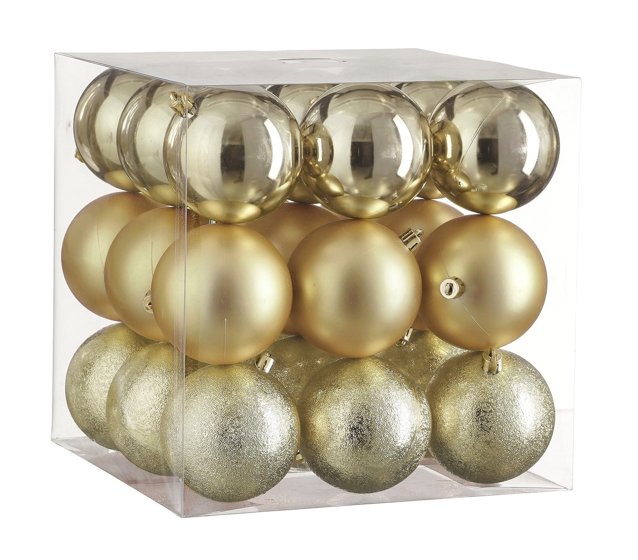 Ялинкові пластикові кульки House of Seasons комплект 27 шт, Ø 8 см, шампань