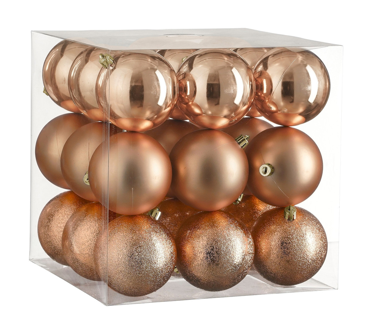 Ялинкові пластикові кульки House of Seasons комплект 27 шт, Ø 8 см, персик