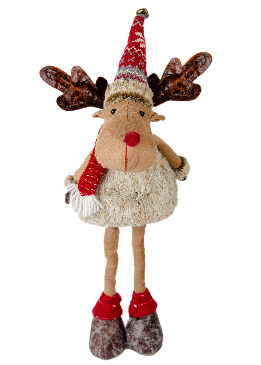 Фігурка новорічна "Олень" Jumi, текстильний, 66 см, сіро-коричневий