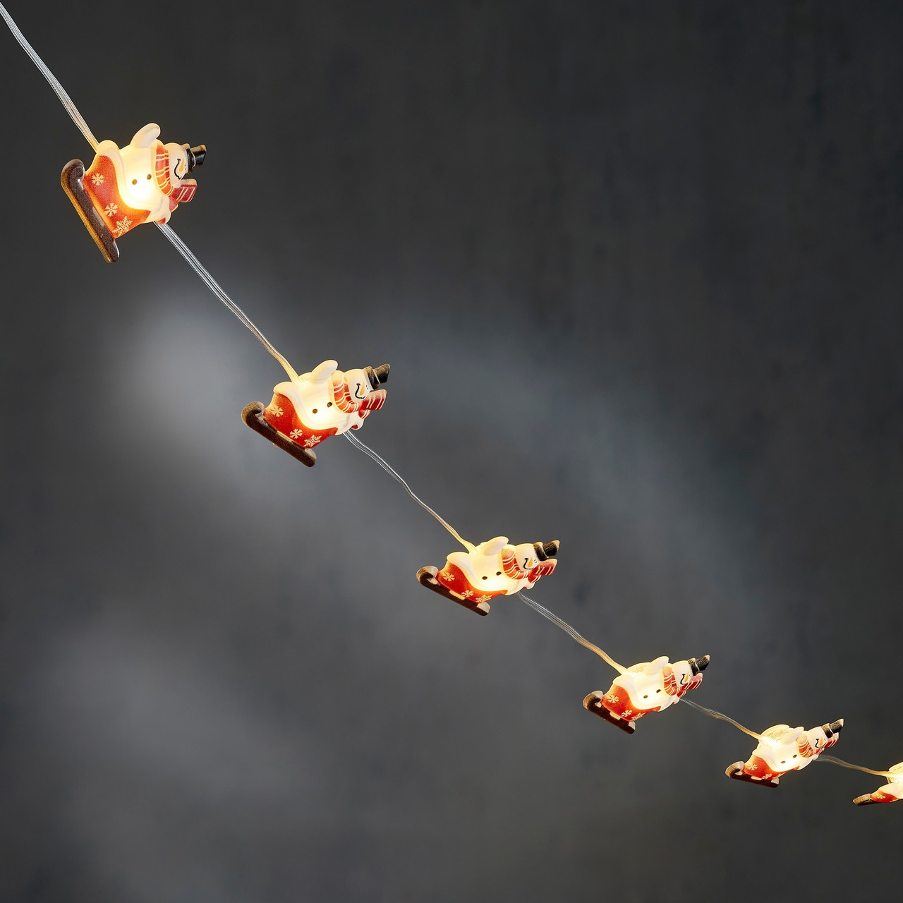 Гірлянда-струна "Сніговик", "Luca Lighting", 1,3 м, 10 LED теплий білий, фото 1