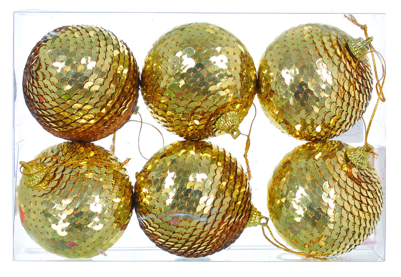 Ялинкові пластикові кульки Chomik комплект 6 шт, Ø 6 см, блакитний, рожевий, сріблястий