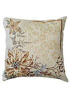 Наволочка декоративна гобеленова Новорічна Золоте свято 45х45см