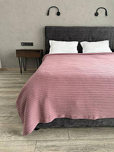 Плед покривало косичка, 100% cotton, пудра колір (Розміри і кольори в асортименті)