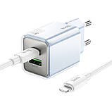 МЗП Hoco N46 Glorious PD20W+QC3.0 (1USB-A/1C) + Type-C to Lightning, фото 5